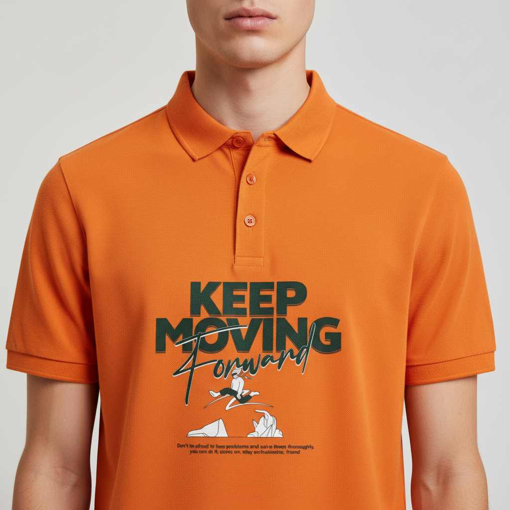Close-up - Vibrant Orange polo