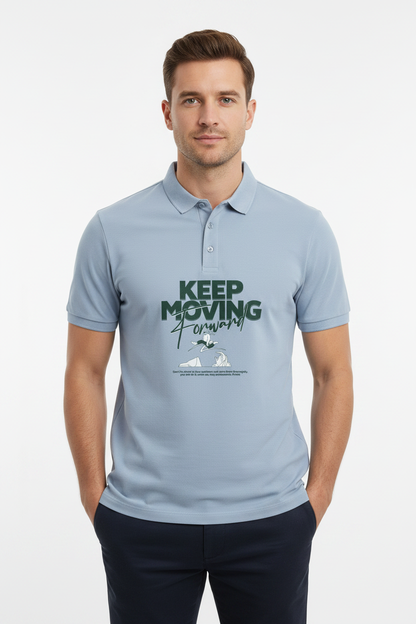 Male model - Skyway Blue polo