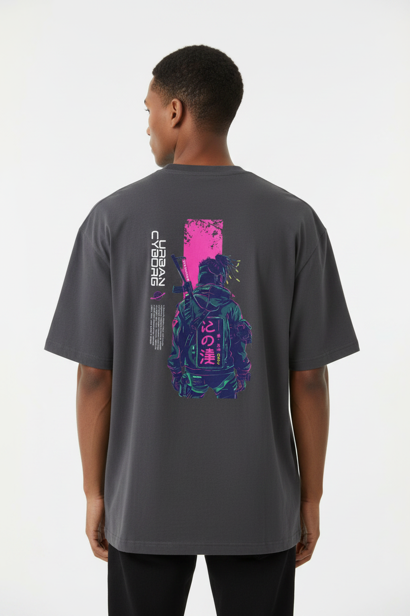Male model back - Charcoal Heather