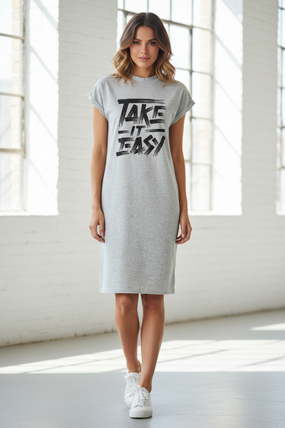 White - Ladies Turtle Extended Shoulder Dress
