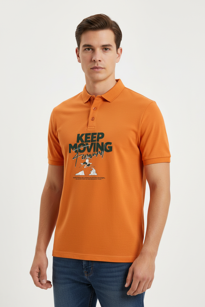 Male model - Vibrant Orange polo