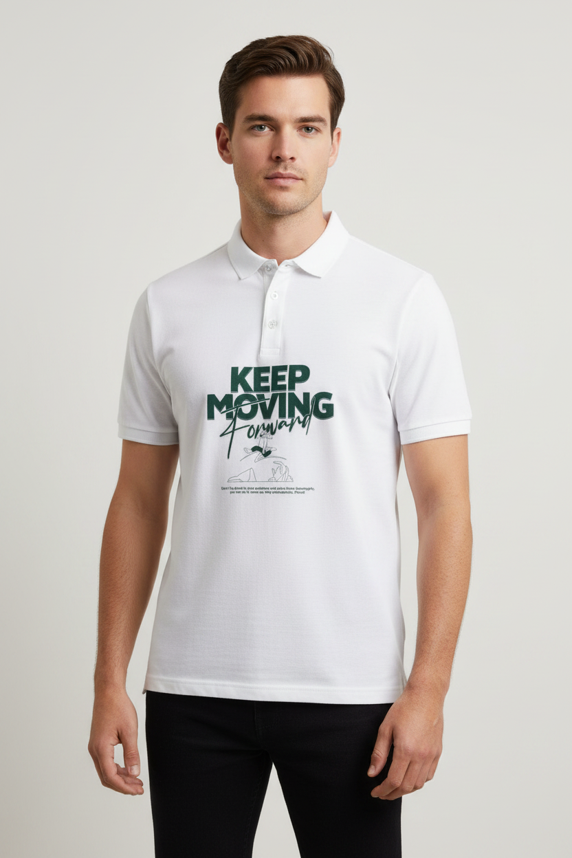 Male model - White polo