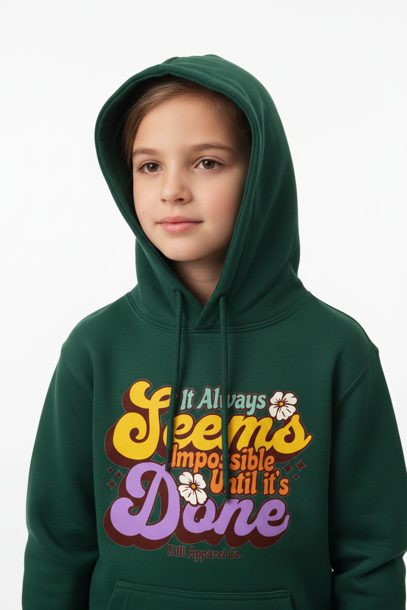 Kids Hoodie Model Close-Up